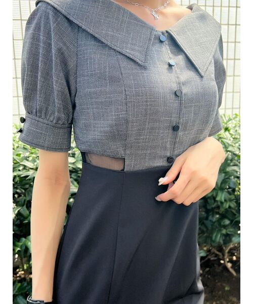 EATME（イートミー）の「クロスリボンブラウスドッキングワンピース（ワンピース・レディース・ブラック/バーガンディー/その他1・SMALL/MEDIUM）」の9枚目の写真