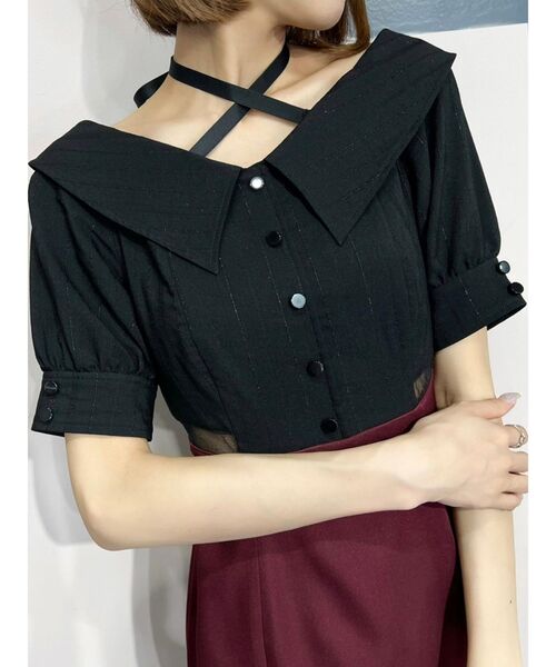 EATME（イートミー）の「クロスリボンブラウスドッキングワンピース（ワンピース・レディース・ブラック/バーガンディー/その他1・SMALL/MEDIUM）」の14枚目の写真