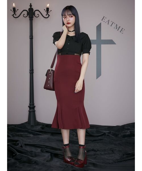 EATME（イートミー）の「クロスリボンブラウスドッキングワンピース（ワンピース・レディース・ブラック/バーガンディー/その他1・SMALL/MEDIUM）」の15枚目の写真