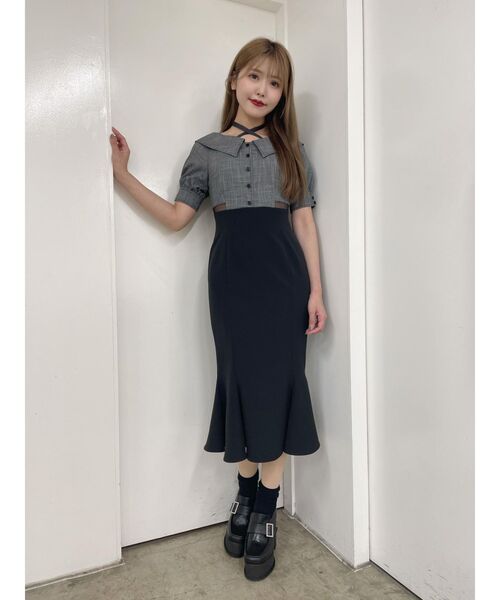 EATME（イートミー）の「クロスリボンブラウスドッキングワンピース（ワンピース・レディース・ブラック/バーガンディー/その他1・SMALL/MEDIUM）」の21枚目の写真