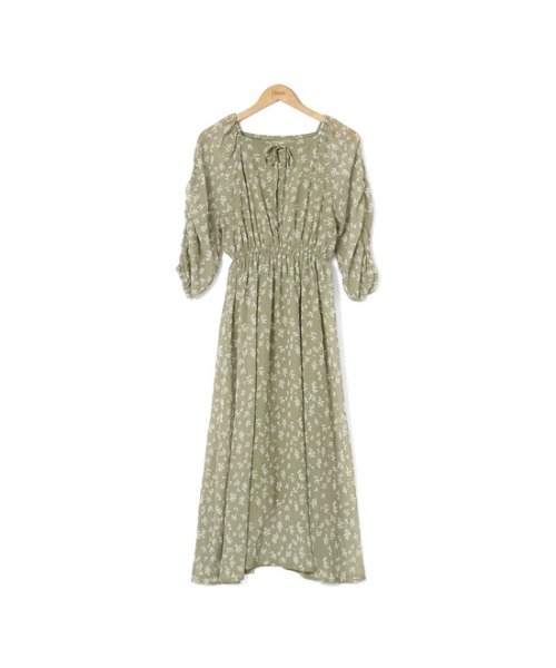 flower（フラワー）の「ニュアンスブルームワンピース（ワンピース・レディース・グリーン/ブラウン・FREE）」の19枚目の写真
