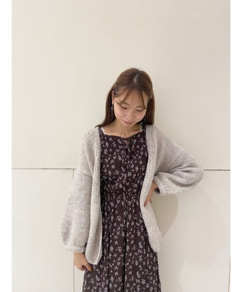 flower（フラワー）の「ニュアンスブルームワンピース（ワンピース・レディース・グリーン/ブラウン・FREE）」の10枚目の写真