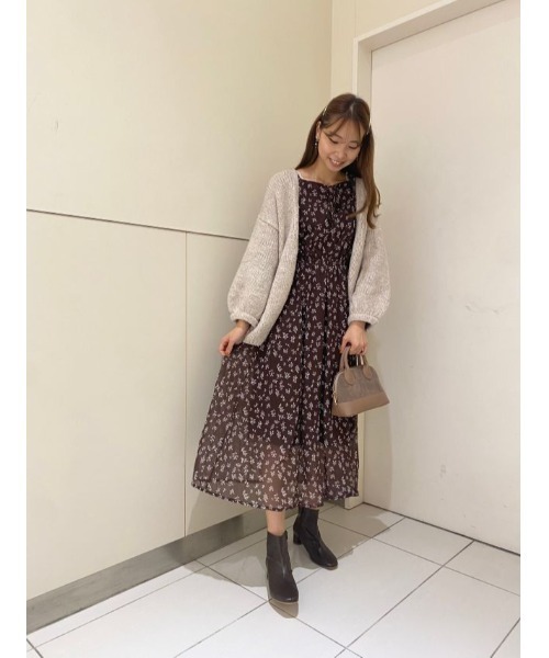 flower（フラワー）の「ニュアンスブルームワンピース（ワンピース・レディース・グリーン/ブラウン・FREE）」の11枚目の写真