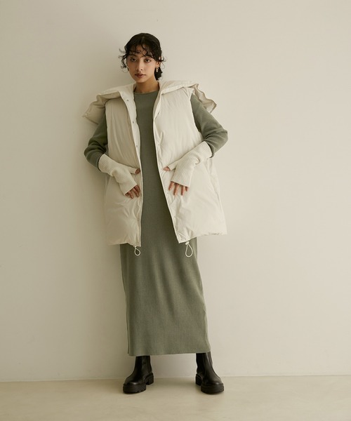 SALON adam et rope'（サロン アダム エ ロペ）の「【極上の肌ざわり】リブワンピース-CreamyCotton /クリーミーコットン-（ワンピース・レディース・ダークグリーン/ブラウン/モスグリーン/ブラック系その他/ホワイト系その他2/ピンク系その他2・FREE）」の19枚目の写真