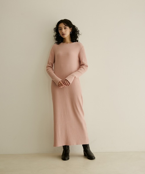 SALON adam et rope'（サロン アダム エ ロペ）の「【極上の肌ざわり】リブワンピース-CreamyCotton /クリーミーコットン-（ワンピース・レディース・ダークグリーン/ブラウン/モスグリーン/ブラック系その他/ホワイト系その他2/ピンク系その他2・FREE）」の12枚目の写真