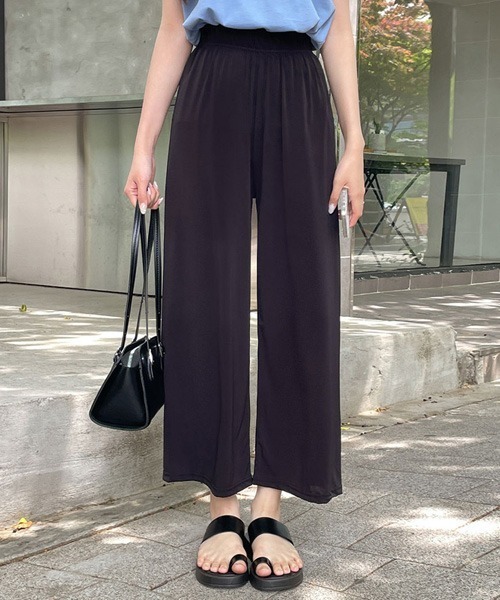 SONA（ソナ）の「SONYUNARA [COOL]涼しいサマーワイドゴムパンツ（その他パンツ・レディース・ブラック/ベージュ/ピンク・FREE）」の2枚目の写真
