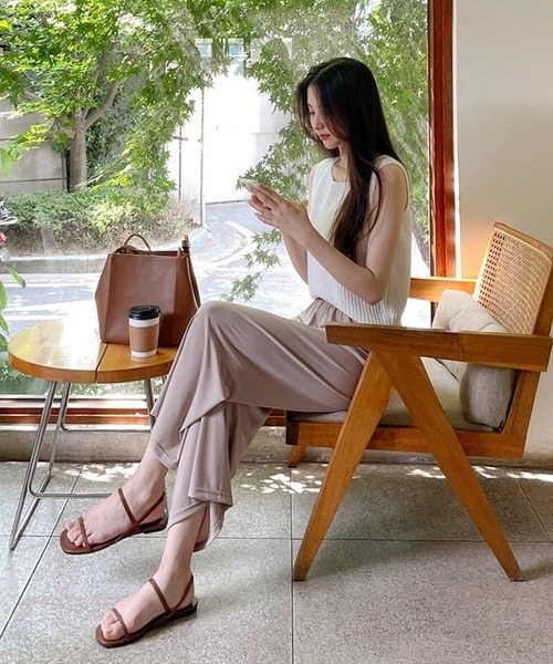 SONA（ソナ）の「SONYUNARA [COOL]涼しいサマーワイドゴムパンツ（その他パンツ・レディース・ブラック/ベージュ/ピンク・FREE）」の9枚目の写真
