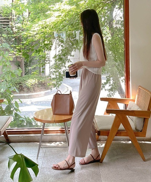 SONA（ソナ）の「SONYUNARA [COOL]涼しいサマーワイドゴムパンツ（その他パンツ・レディース・ブラック/ベージュ/ピンク・FREE）」の17枚目の写真