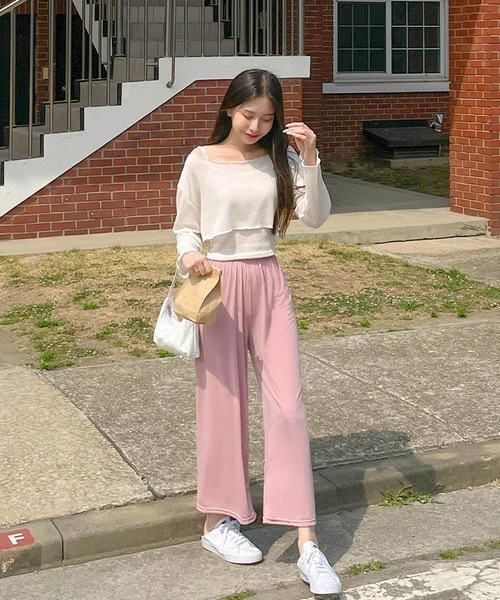 SONA（ソナ）の「SONYUNARA [COOL]涼しいサマーワイドゴムパンツ（その他パンツ・レディース・ブラック/ベージュ/ピンク・FREE）」の6枚目の写真