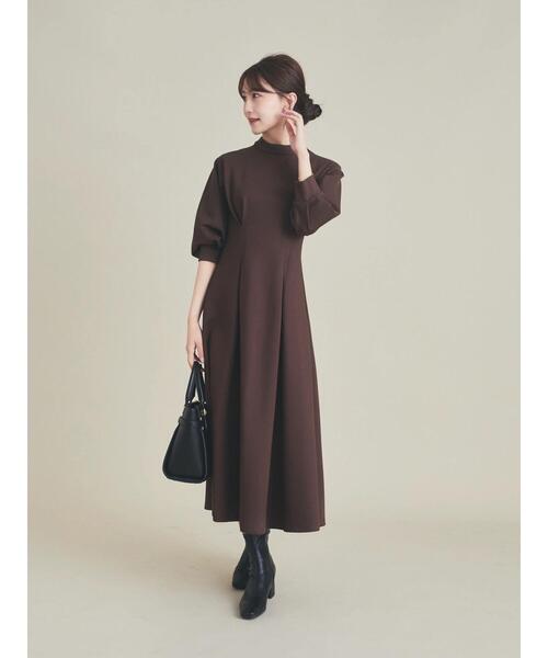 HALUHIROINE（ハルヒロイン）の「ポンチタックワンピース（ドレス・レディース・ダークブラウン/ベージュ/ラベンダー・FREE）」の10枚目の写真