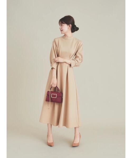 HALUHIROINE（ハルヒロイン）の「ポンチタックワンピース（ドレス・レディース・ダークブラウン/ベージュ/ラベンダー・FREE）」の8枚目の写真