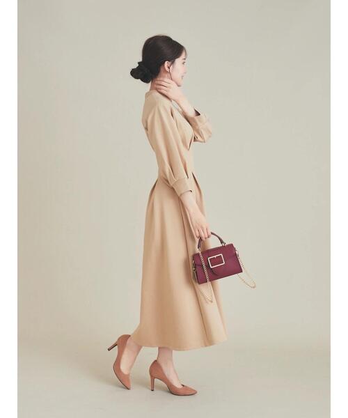 HALUHIROINE（ハルヒロイン）の「ポンチタックワンピース（ドレス・レディース・ダークブラウン/ベージュ/ラベンダー・FREE）」の6枚目の写真