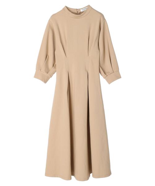 HALUHIROINE（ハルヒロイン）の「ポンチタックワンピース（ドレス・レディース・ダークブラウン/ベージュ/ラベンダー・FREE）」の5枚目の写真