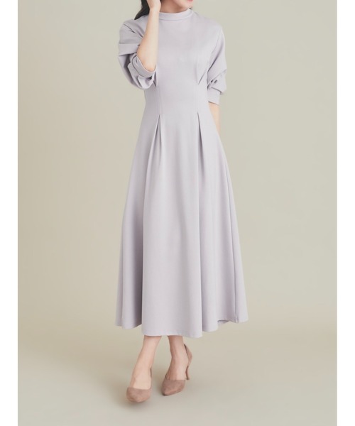 HALUHIROINE（ハルヒロイン）の「ポンチタックワンピース（ドレス・レディース・ダークブラウン/ベージュ/ラベンダー・FREE）」の3枚目の写真