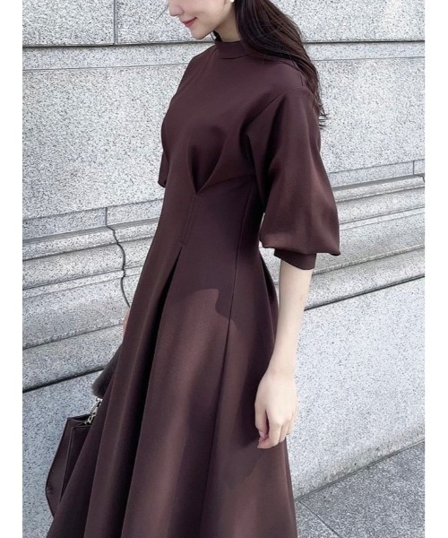 HALUHIROINE（ハルヒロイン）の「ポンチタックワンピース（ドレス・レディース・ダークブラウン/ベージュ/ラベンダー・FREE）」の2枚目の写真