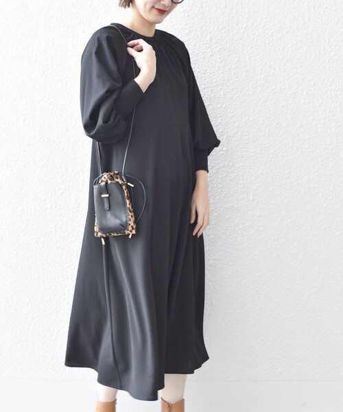 セール】*〈洗濯機可能〉ジョーゼットリブ切替ロングスリーブ