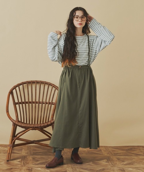 Libra Cue(リブラ キュー)の「"リラックスボーダープルオーバー" こなれ感を演出する絶妙なリラックスシルエット 一枚でもレイヤードでも着たくなる一枚(Tシャツ/カットソー・レディース・ブラック/グレー・FREE)」の19枚目の写真