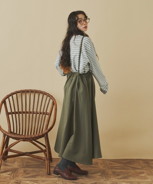 Libra Cue(リブラ キュー)の「"リラックスボーダープルオーバー" こなれ感を演出する絶妙なリラックスシルエット 一枚でもレイヤードでも着たくなる一枚(Tシャツ/カットソー・レディース・ブラック/グレー・FREE)」の20枚目の写真