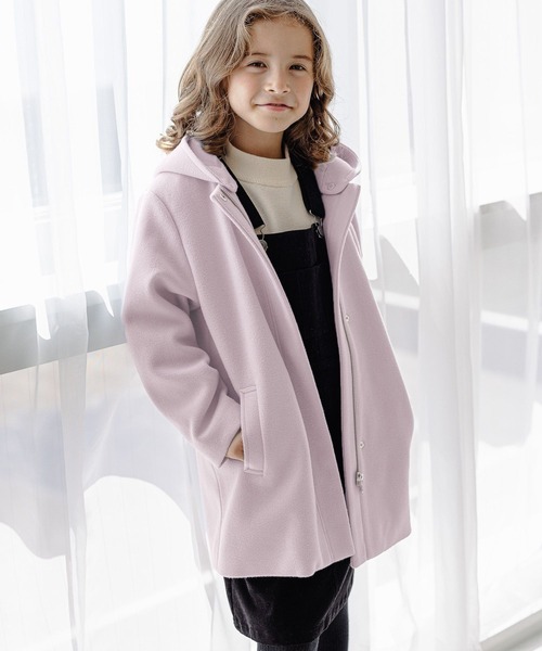 GLOBAL WORK（グローバルワーク）の「ウーリーテック2WAYフードコート/269060（その他アウター・キッズ・ベージュ/パープル/アイボリー/サックスブルー・110cm/100cm/120cm/130cm/140cm/150cm/160cm）」の4枚目の写真