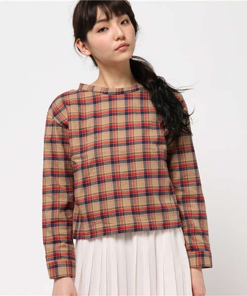 OUTLET（アウトレット）の「【Kastane】ネルプルオーバー（シャツ/ブラウス・レディース・ネイビー/ホワイト×ブラック/イエロー系その他・FREE）」の3枚目の写真