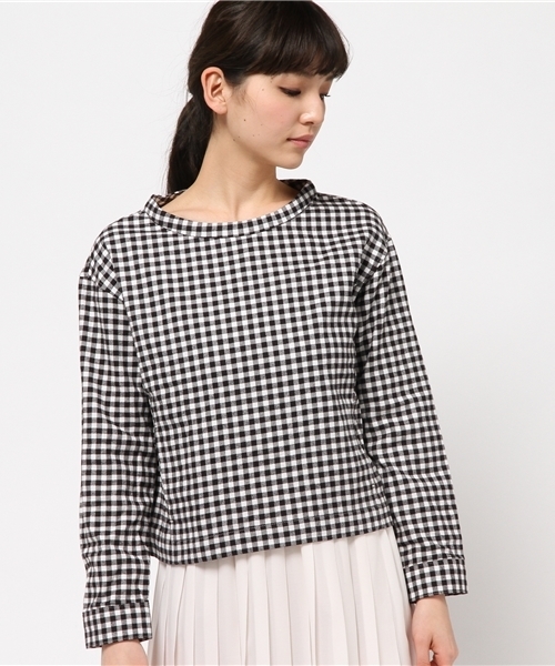 OUTLET（アウトレット）の「【Kastane】ネルプルオーバー（シャツ/ブラウス・レディース・ネイビー/ホワイト×ブラック/イエロー系その他・FREE）」の4枚目の写真
