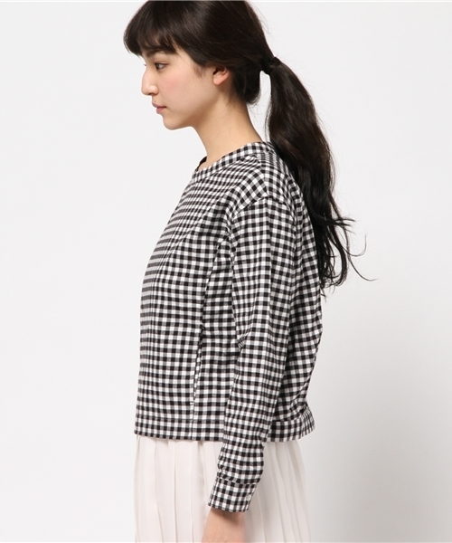 OUTLET（アウトレット）の「【Kastane】ネルプルオーバー（シャツ/ブラウス・レディース・ネイビー/ホワイト×ブラック/イエロー系その他・FREE）」の5枚目の写真