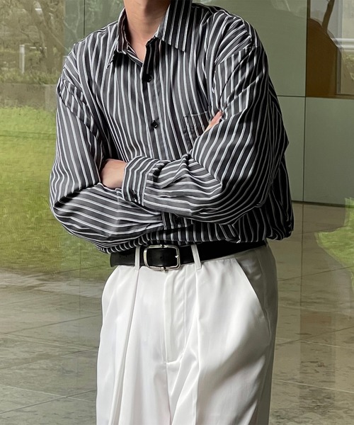 kutir（クティール）の「アソートトロミビックシャツ（シャツ/ブラウス・メンズ・ブラック/グレー/オフホワイト/ブルー・MEDIUM/LARGE）」の3枚目の写真