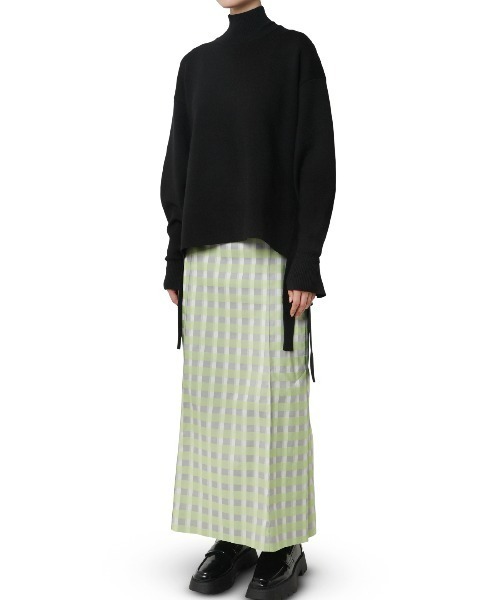 LE CIEL BLEU(ルシェルブルー)の「ウールスムーストップ / Wool Smooth Top(ニット/セーター・レディース・ローズ/ダークグリーン/ブラック・36)」の2枚目の写真