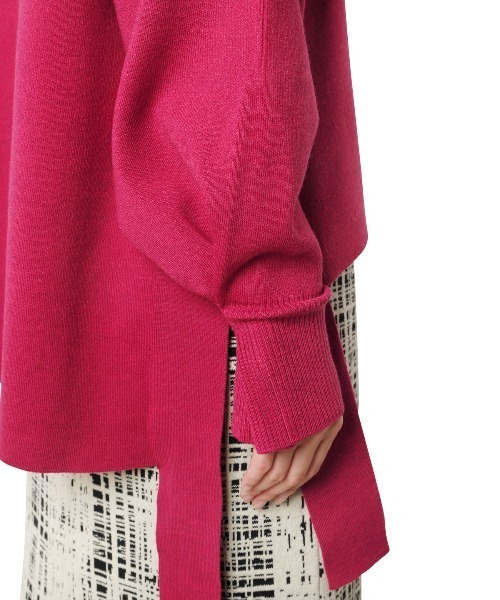 LE CIEL BLEU(ルシェルブルー)の「ウールスムーストップ / Wool Smooth Top(ニット/セーター・レディース・ローズ/ダークグリーン/ブラック・36)」の6枚目の写真