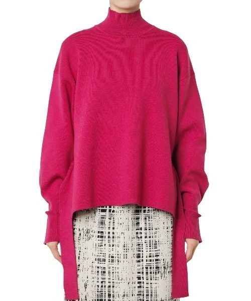 LE CIEL BLEU(ルシェルブルー)の「ウールスムーストップ / Wool Smooth Top(ニット/セーター・レディース・ローズ/ダークグリーン/ブラック・36)」の4枚目の写真
