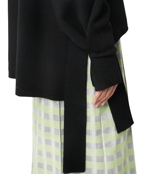 LE CIEL BLEU(ルシェルブルー)の「ウールスムーストップ / Wool Smooth Top(ニット/セーター・レディース・ローズ/ダークグリーン/ブラック・36)」の10枚目の写真