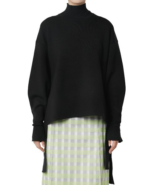 LE CIEL BLEU(ルシェルブルー)の「ウールスムーストップ / Wool Smooth Top(ニット/セーター・レディース・ローズ/ダークグリーン/ブラック・36)」の8枚目の写真