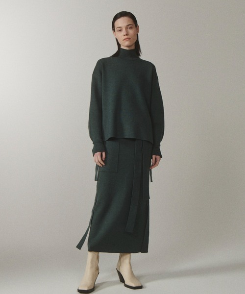LE CIEL BLEU(ルシェルブルー)の「ウールスムーストップ / Wool Smooth Top(ニット/セーター・レディース・ローズ/ダークグリーン/ブラック・36)」の13枚目の写真