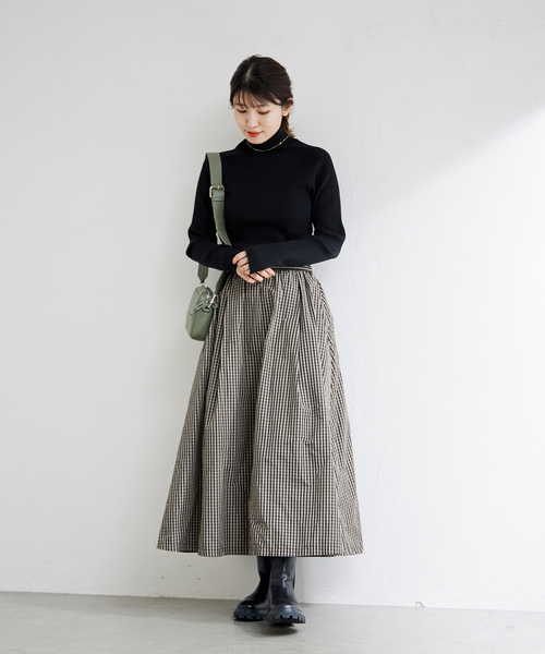 JOURNAL STANDARD(ジャーナルスタンダード)の「Peru sal ショルダーリブラインハイネックニット(ニット/セーター・レディース・グレー/ブラック/グリーン・FREE)」の19枚目の写真