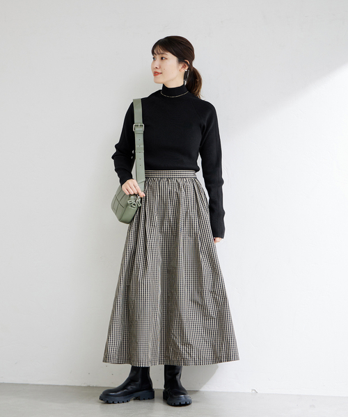 JOURNAL STANDARD(ジャーナルスタンダード)の「Peru sal ショルダーリブラインハイネックニット(ニット/セーター・レディース・グレー/ブラック/グリーン・FREE)」の12枚目の写真