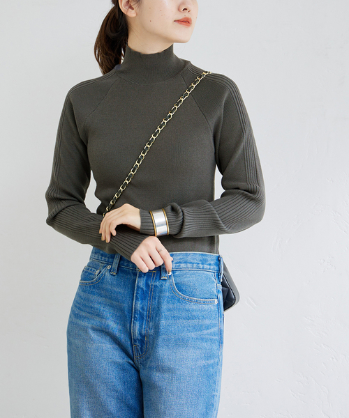 JOURNAL STANDARD(ジャーナルスタンダード)の「Peru sal ショルダーリブラインハイネックニット(ニット/セーター・レディース・グレー/ブラック/グリーン・FREE)」の18枚目の写真