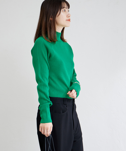 JOURNAL STANDARD(ジャーナルスタンダード)の「Peru sal ショルダーリブラインハイネックニット(ニット/セーター・レディース・グレー/ブラック/グリーン・FREE)」の13枚目の写真
