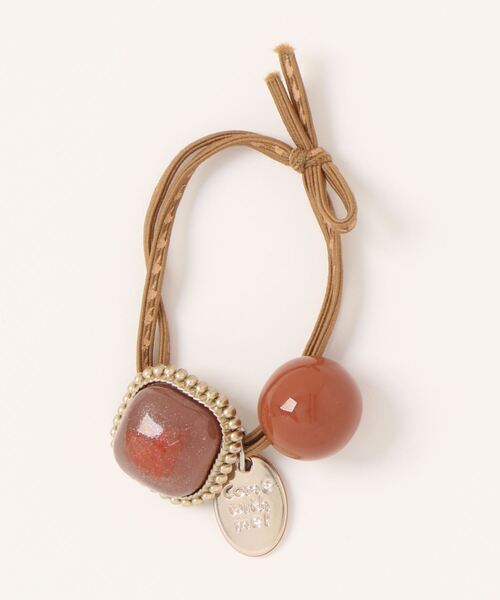 Mayree（メイリー）の「【float】ドライフラワー ボール チャーム ヘアゴム（ヘアゴム・レディース・オレンジ/グリーン/ピンク/パープル系2/パープル/オレンジ系1・FREE）」の3枚目の写真