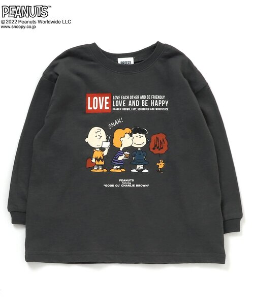 PEANUTS(ピーナッツ)の「PEANUTSコラボ カラフルTシャツ(Tシャツ/カットソー・キッズ・ブルー/グレー/オフホワイト/グリーン/レッド/チャコール/イエロー・80/90/100/110/120)」の4枚目の写真