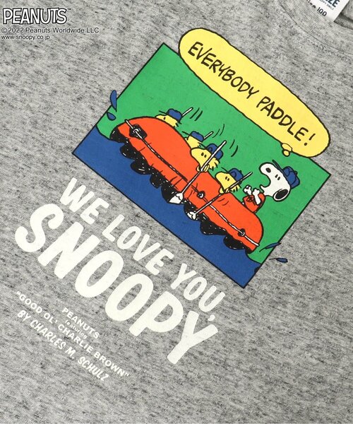 PEANUTS(ピーナッツ)の「PEANUTSコラボ カラフルTシャツ(Tシャツ/カットソー・キッズ・ブルー/グレー/オフホワイト/グリーン/レッド/チャコール/イエロー・80/90/100/110/120)」の19枚目の写真