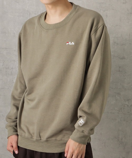 FILA(フィラ)の「FILA フィラ 裏起毛ワンポイントロゴ刺繍トレーナー(スウェット・メンズ・ブルーグレー/カーキ/グレー/ネイビー/ホワイト/ブラック・M/L/XL)」の5枚目の写真