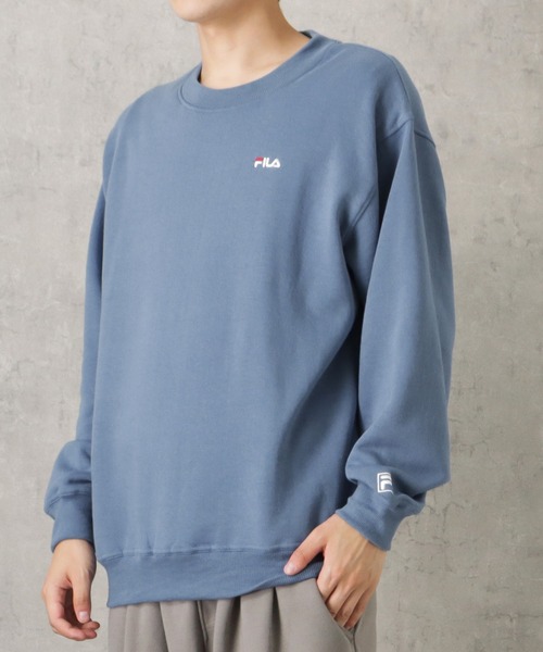 FILA(フィラ)の「FILA フィラ 裏起毛ワンポイントロゴ刺繍トレーナー(スウェット・メンズ・ブルーグレー/カーキ/グレー/ネイビー/ホワイト/ブラック・M/L/XL)」の4枚目の写真