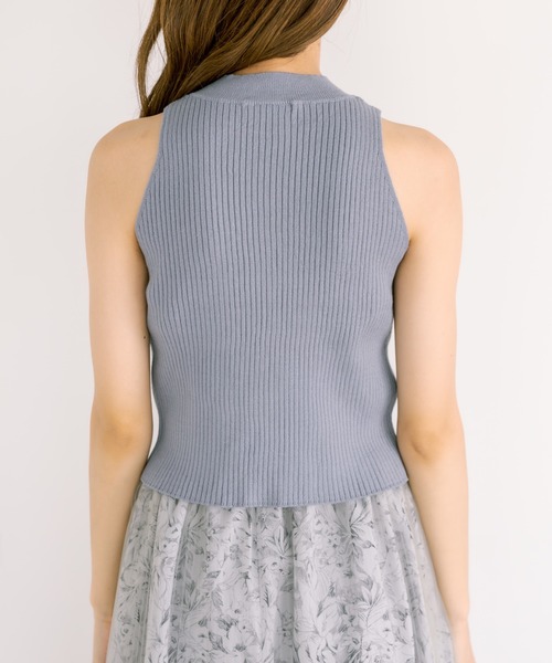 OLIVE des OLIVE（オリーブデオリーブ）の「クロップドトップス×インナー（ニット/セーター・レディース・ブラック/オフホワイト/サックスブルー・FREE）」の21枚目の写真