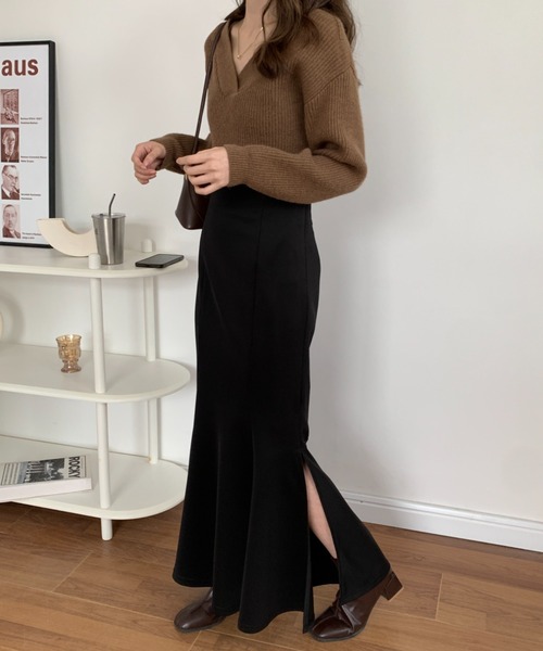 ECLIN(エクラン)の「スリットマーメイドロングスカート(スカート・レディース・ブラック/グレー/ブラウン/ベージュ/グリーン・S/M/L)」の10枚目の写真