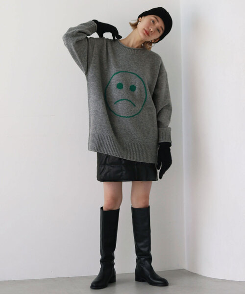 SLOBE citron.（スローブシトロン）の「SLOBE citron.フェイクレザーキルティングミニスカート（スカート・レディース・ブラック・FREE）」の3枚目の写真