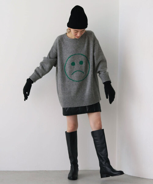 SLOBE citron.（スローブシトロン）の「SLOBE citron.フェイクレザーキルティングミニスカート（スカート・レディース・ブラック・FREE）」の5枚目の写真