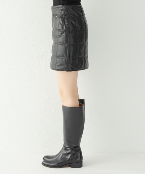 SLOBE citron.（スローブシトロン）の「SLOBE citron.フェイクレザーキルティングミニスカート（スカート・レディース・ブラック・FREE）」の10枚目の写真
