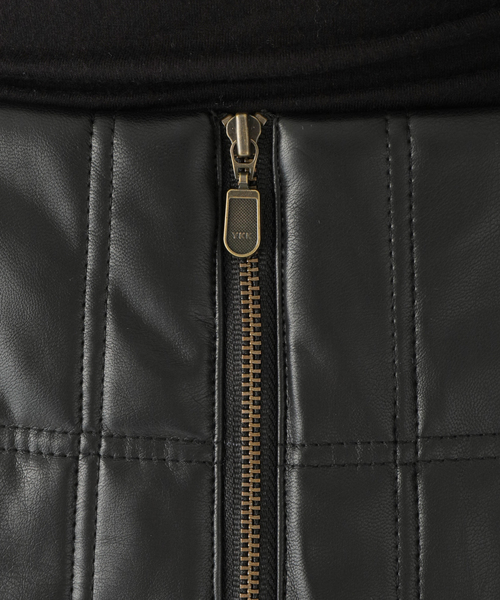 SLOBE citron.（スローブシトロン）の「SLOBE citron.フェイクレザーキルティングミニスカート（スカート・レディース・ブラック・FREE）」の14枚目の写真