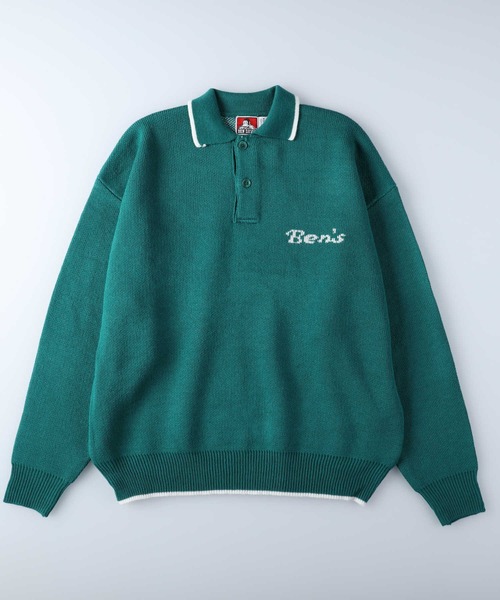 BEN DAVIS(ベンデイビス)の「【BEN DAVIS】レタードニットポロ(ニット/セーター・メンズ・ブルー/ホワイト/グリーン/ブラック・XL/S/L/M)」の1枚目の写真