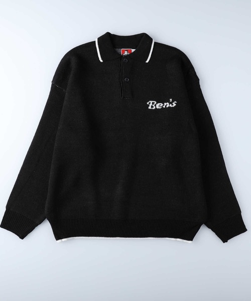 BEN DAVIS(ベンデイビス)の「【BEN DAVIS】レタードニットポロ(ニット/セーター・メンズ・ブルー/ホワイト/グリーン/ブラック・XL/S/L/M)」の3枚目の写真